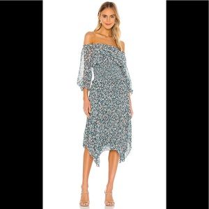 Lovers + Friends Off-Shoulder Blue Floral Blouse
